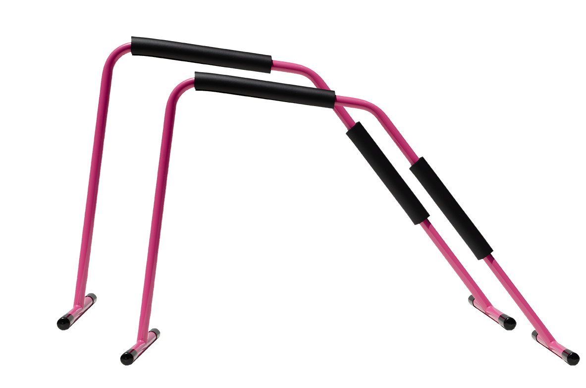 Wellness Center Bundle - Pink Shape Stretch - (2) Body Stretch Bars and 24  x 36 Stretch Guide