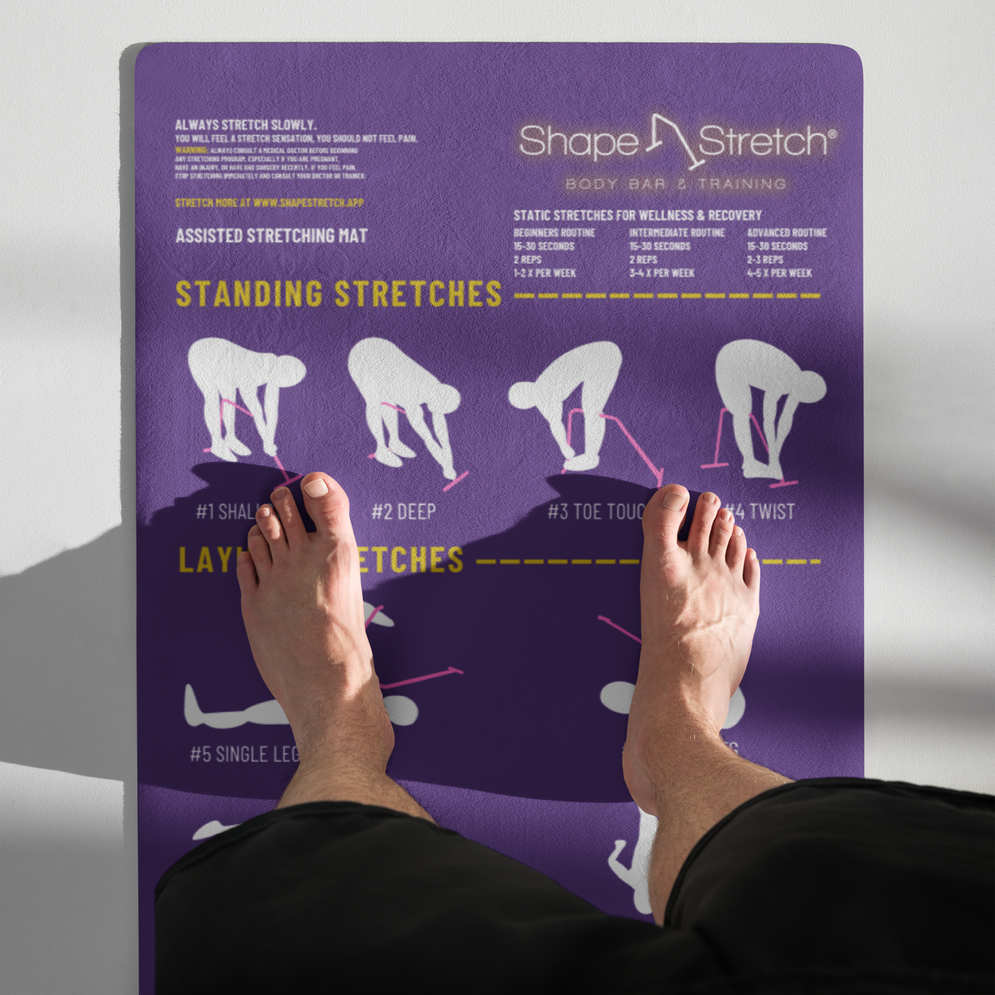 Premium Stretching and Yoga Mat for Shape Stretch Bar