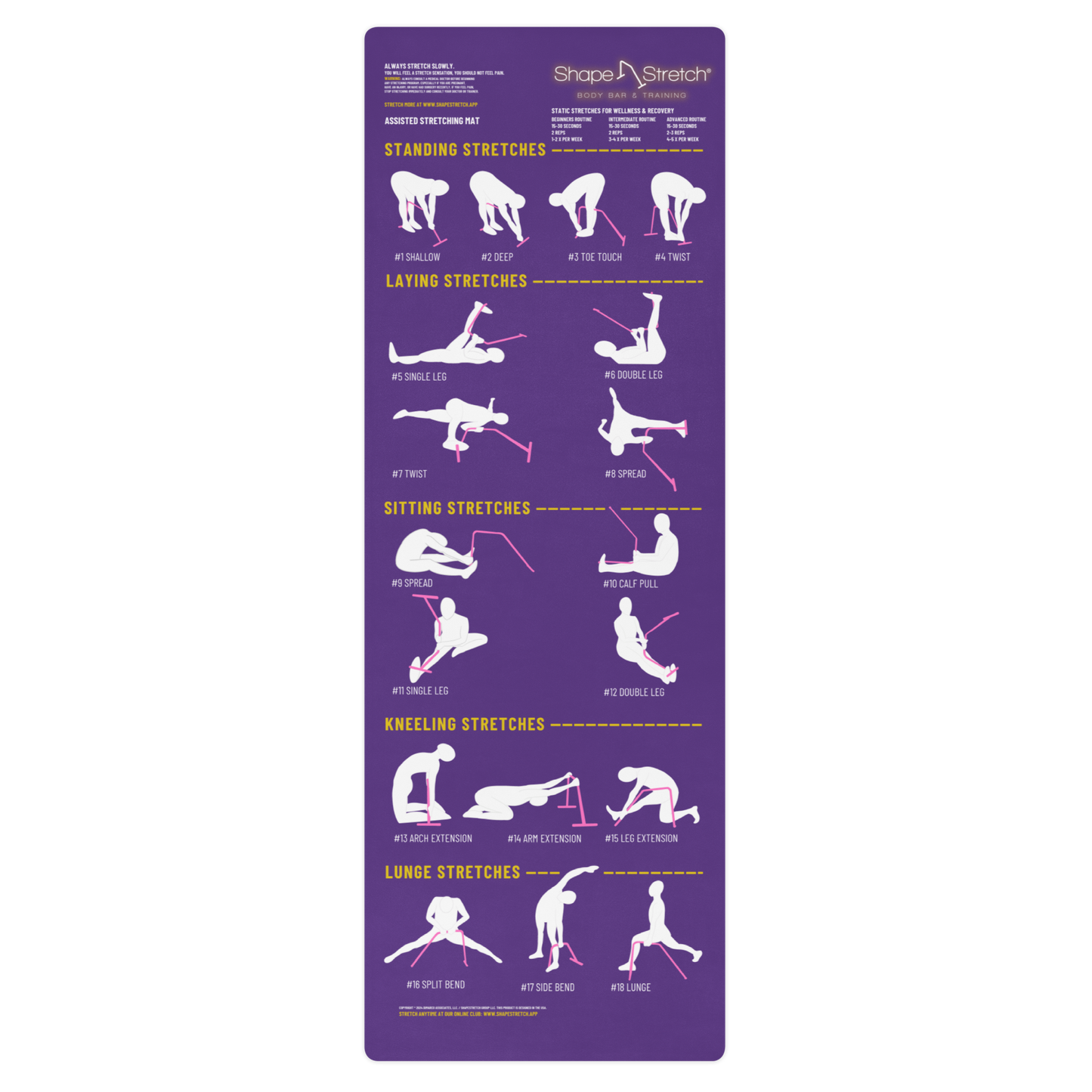 Stretching Mat with 18 Shape Stretch Exercises